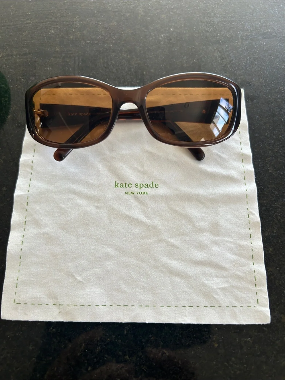 Kate Spade prescription sunglasses with sunglasses case and cleaning cloth